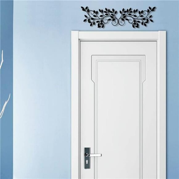 Metal Tree Leaf Wall Decor Set Wrought Iron Branch Art for Living Room Door - Picture 6 of 7